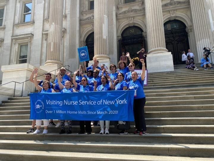 Heroes on the steps of City Hall