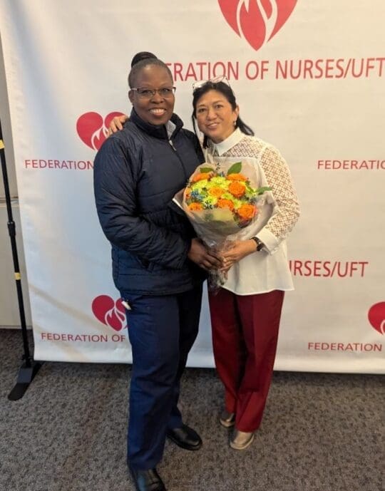UFT Home care Nurse Distinction Mary M with flowers 5.14.26